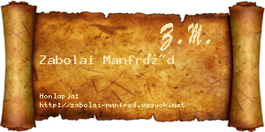 Zabolai Manfréd névjegykártya